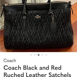 Coach Black ruched bag, great size.